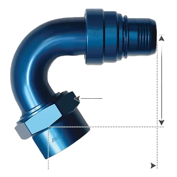 BMRS 120Deg Double Swivel ProGold AC Crimp Fitting